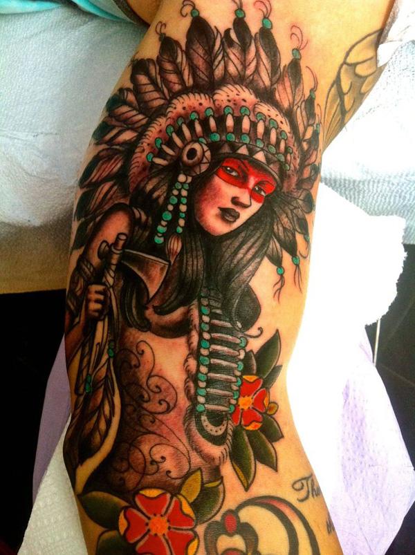 Kyle Walker indián örökségi darabja a San Diego -i Guru Tattoo -ban