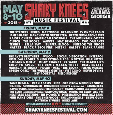 Shaky Knees - Atlanta, Georgia - május 8-10. - Értelemszerűen az Atlanta Shaky Knees Music Festival tavasszal kerül megrendezésre. A város nem hívott