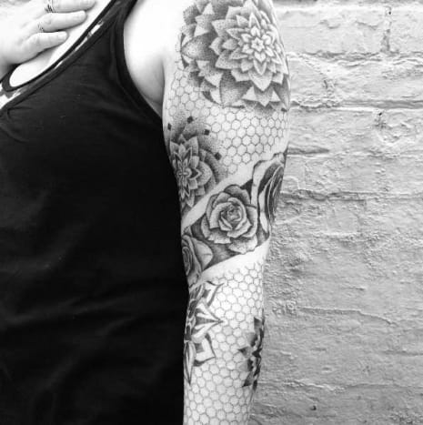 tintás mag, tetoválás ihlet, tetoválás művészet, tetoválás tervezés, nőies ujjú, ujjatetoválás, tetoválóművész