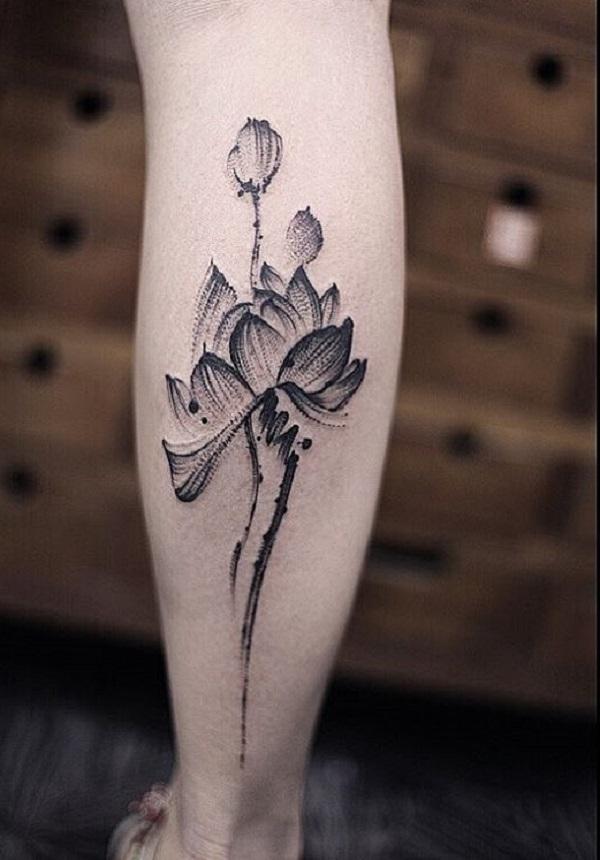 Lotus kalv tatovering