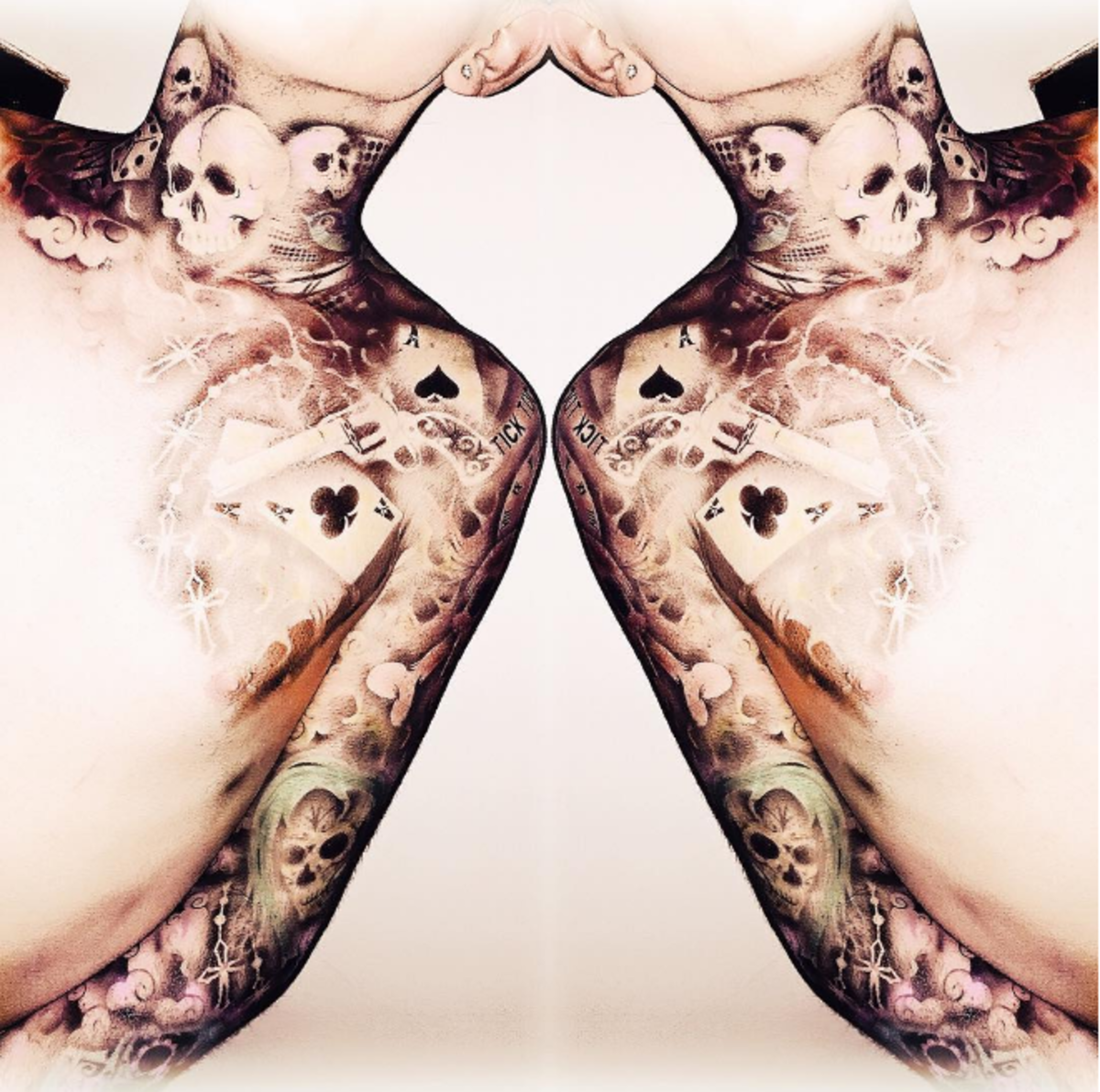 Airbrush tetoválás Vicky McAdam. Fotó: Instagram.