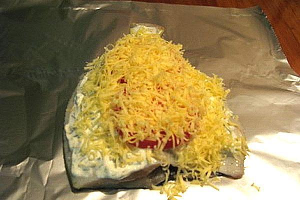 bestrooi met harde kaas