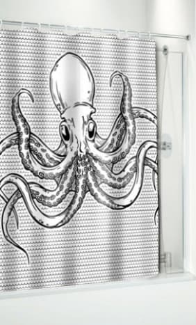 Tilgjengelig på INKEDSHOP.COM: Octopus Shower Curtain by Sourpuss Clothing