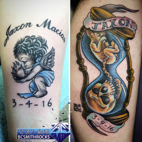 To grasiøse tatoveringer av B.C. Smith.