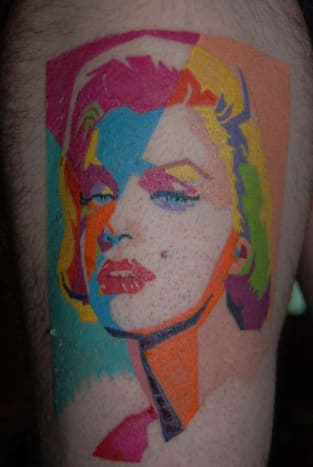 Popfarge Marilyn Monroe Tattoo