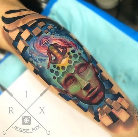 Jesse Rix felrobbantja a fejünket ezzel az intuíció által inspirált tetoválással.