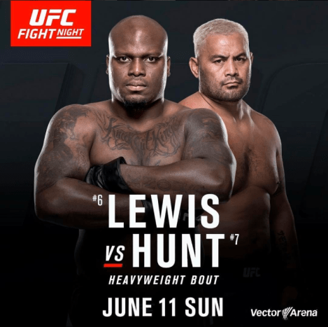 UFC -flygeblad for Derrick Lewis kontra Mark Hunt går ned 10. juni 2017. Foto: Mark Hunt/Instagram