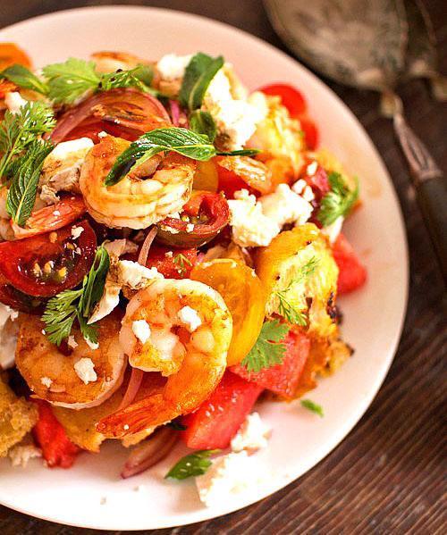 Salata od račića, rajčice i lubenice