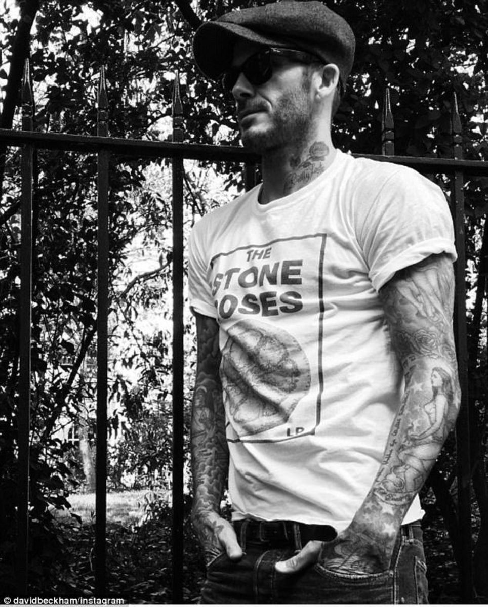 David Beckham még mindig bővíti tetováló kollekcióját. Fotó: Instagram.
