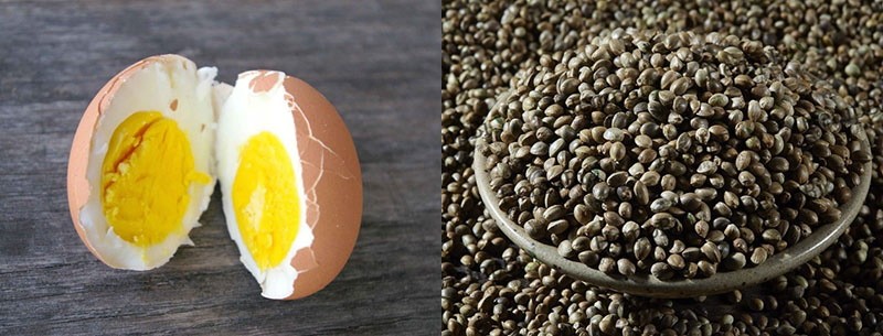 kuhano jaje sa sjemenom konoplje