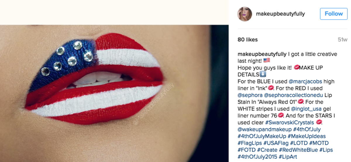 sminkszépen amerikai zászló ajkak