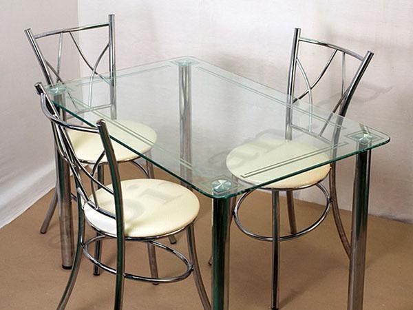 massief glazen tafel