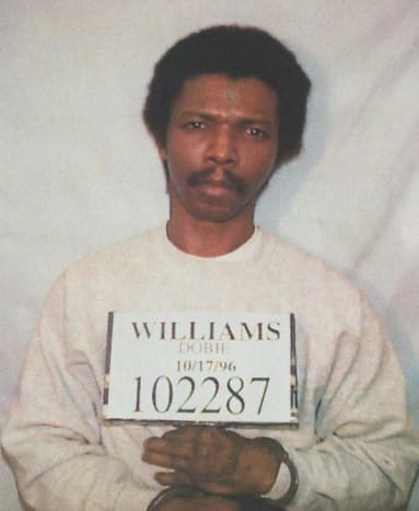 Foto via mordpedia I 1999 ble Williams henrettet av staten Louisiana for drapet på Sonja Knippers. Williams siste måltid besto av tolv godteribarer og iskrem. Før døende uttalte Williams,