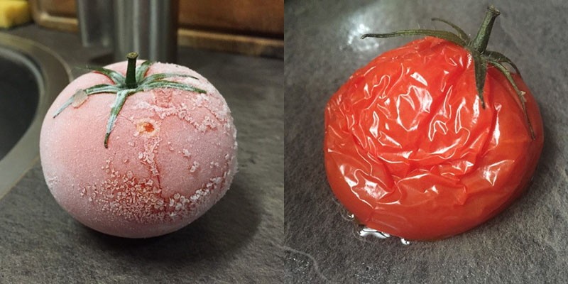 smrznuti i odmrznuti plod rajčice