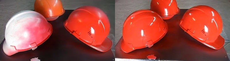 het toepassen van een rode helm