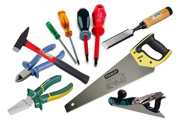 set van tools voor werk