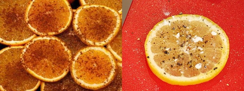bestrooi citroen met kruiden