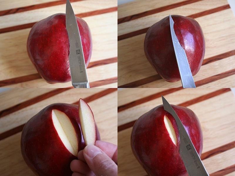 foto-instructies voor het snijden van appels