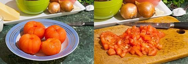 ogulite i nasjeckajte rajčice