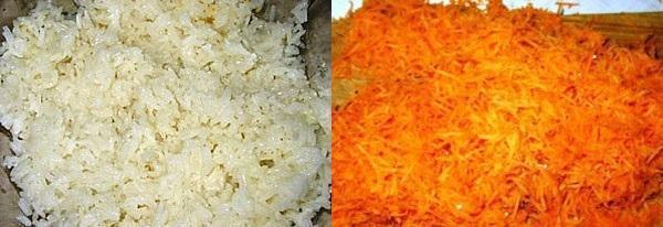 pripremite rižu i mrkvu