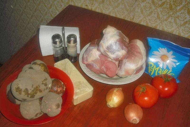 ingrediënten voor frans vlees met aardappelen