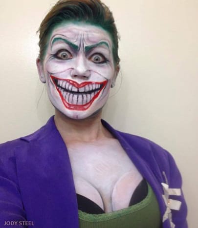 Steel selvtiltalte tolkning av The Joker sist Halloween.