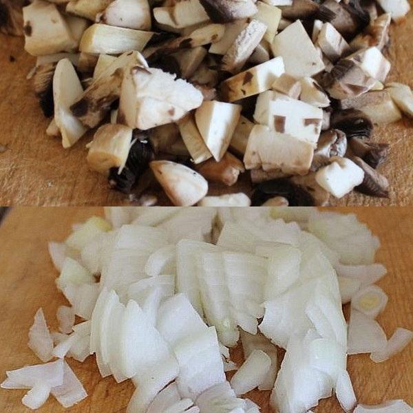 snipper champignons en uien fijn