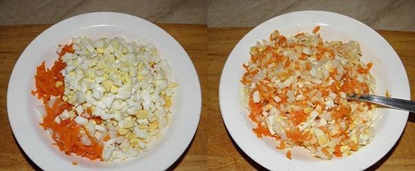 mix wortel, ei en rijst