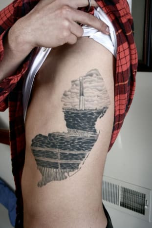 Tattoo av Ty Pallotta.Dette stykket er definitivt Jersey Strong.