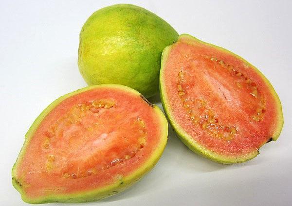 guavevariëteit met oranje vruchtvlees
