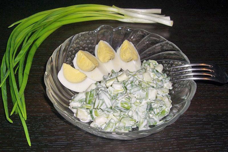 salata od zelenog luka i jaja