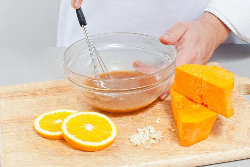 pompoen en sinaasappels bereiden