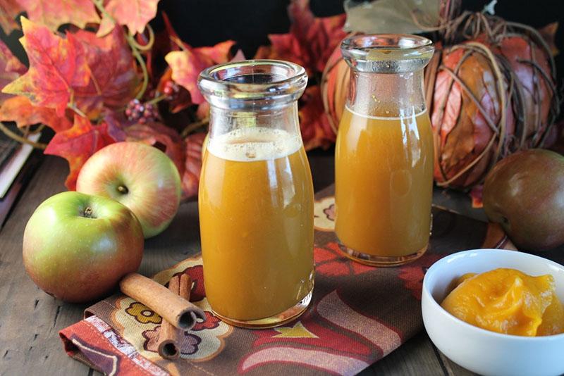 appelsap recept voor de winter door een sapcentrifuge met honing
