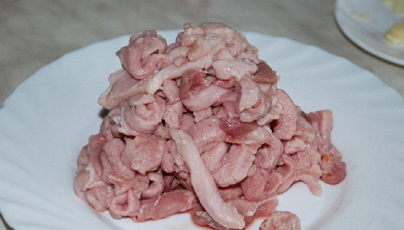 vlees in reepjes snijden