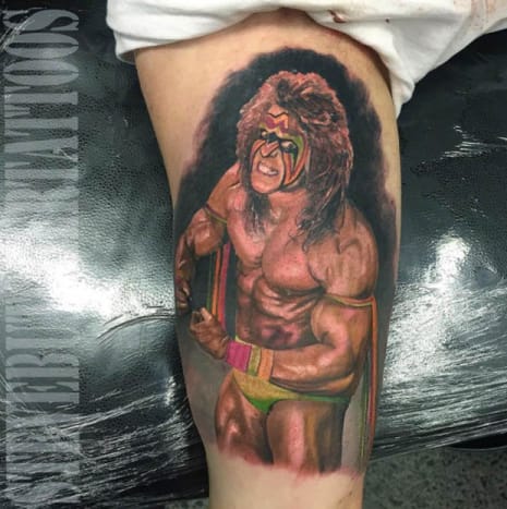 Mészárosnak sikerült megörökítenie az Ultimate Warrior féktelen hevességét ebben a tetoválásban.