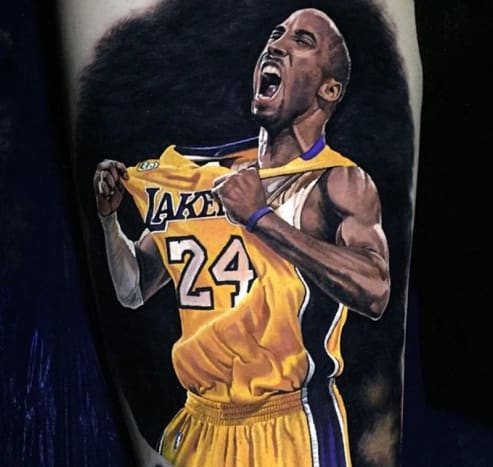 Tatoverte portrett Kobe Bryant