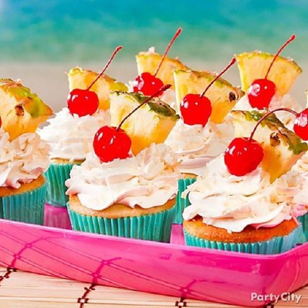 Summer Birthday Party For Girls_DIY Pina Colada Cupcakes