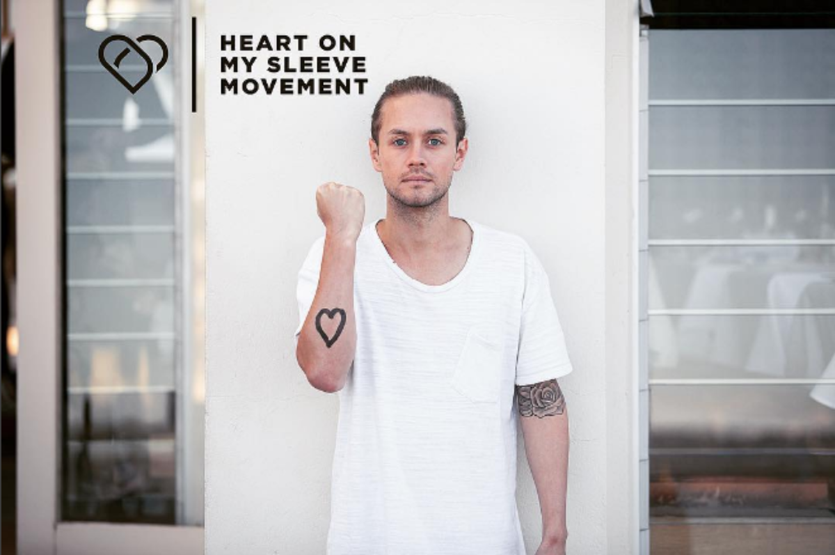 Mitch Wallis, grunnlegger av Heart on My Sleeve Movement, opprettet for å skape bevissthet om de millioner som lider av psykiske lidelser. Foto: Instagram.