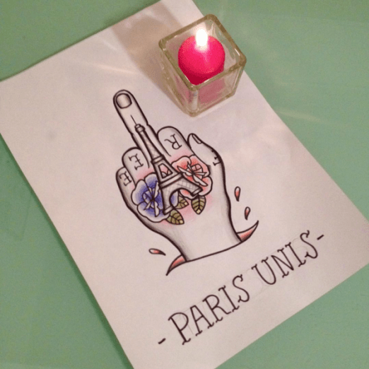 Tatoveringer som ærer Paris angrepsofre