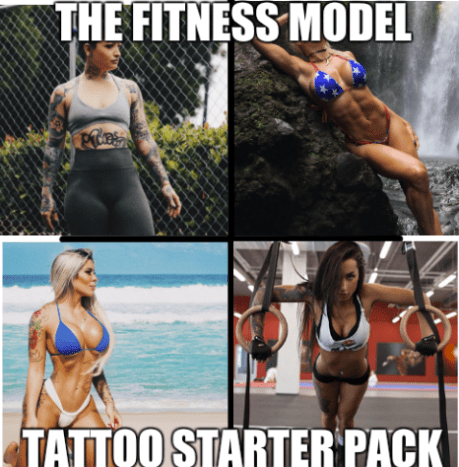 Er det noe mer skremmende enn en tatoveret kvinne? Ja, en sterk tatoveret kvinne. Treningsmodeller dreper det i disse dager, og mange av disse muskuløse jomfruene jobber som tatoveringsmodeller når de forlater treningsstudioet.