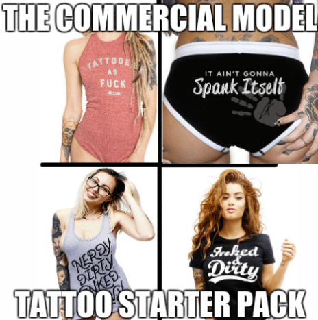 Hva er bedre enn et varmt truse? En het jente som rocker helvete ut av trusene. Tatoverte modeller vet hvordan de skal selge sex, og derfor er de perfekte kommersielle modeller for nettsteder som Inked Shop.