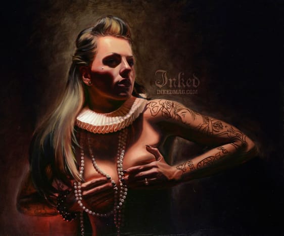 The Scarlet Skull av tatoverings- og portrettkunstneren Nikko Hurtado