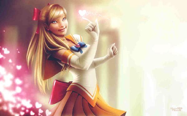 Sailor Venus by lenadrofranci, ahol kissé hasonlít a Disney és az Anime ötvözetére, egy csipetnyi finomsággal. A Sailor Venus -t követő aranyos rózsaszín szívek nagyszerűen néznek ki, mivel azt a benyomást keltik bennünk, hogy vidám és szerető lány.