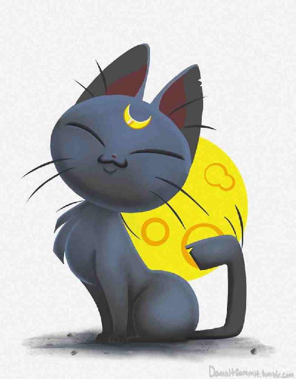 En veldig moderne og bedårende kunst av damn-it-sammit. Det viser Luna, den magiske katten som står stolt. De raske øyeslagene, værhårene og pelsen øker kunstens humor og ærlighet.