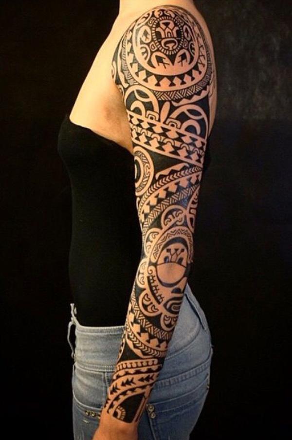 Marquesan tatoveringsdesign med hele ermet