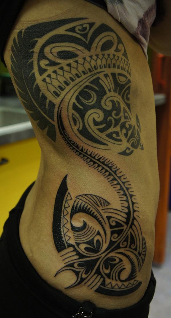 Polinéz borda ketrec tetoválás tervezés