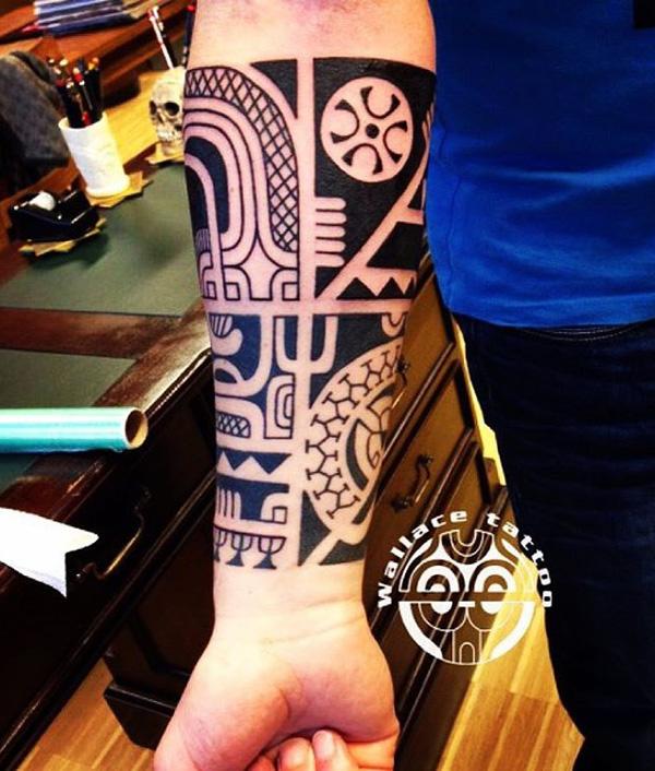 Marquesan belső alkar tetoválás tervezés