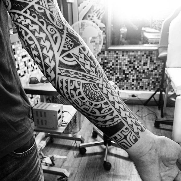 Hawaiian Tribal Sleeve Tattoo Design