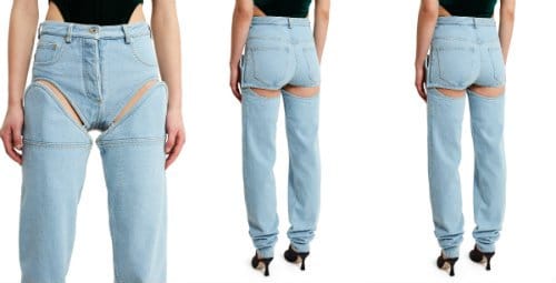 מה תעשיית האופנה מנסה להגיד לנו עם הג'ינס הפרוע הזה? הם לא יכולים פשוט להשאיר את זה פשוט ולהפסיק לנסות לשנות משהו שהוא לא שבור? הודע לנו אם אינך מסכים ואינך יכול לחכות לשים יד על מכנסי ההצהרה האלה.