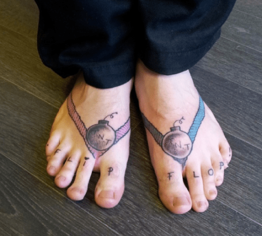 flip flop láb tetoválás